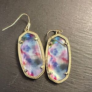 Kendra Scott Gold and Multicolor Stone Earrings